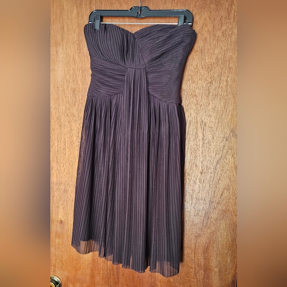 Elegant Strapless Brown Dress